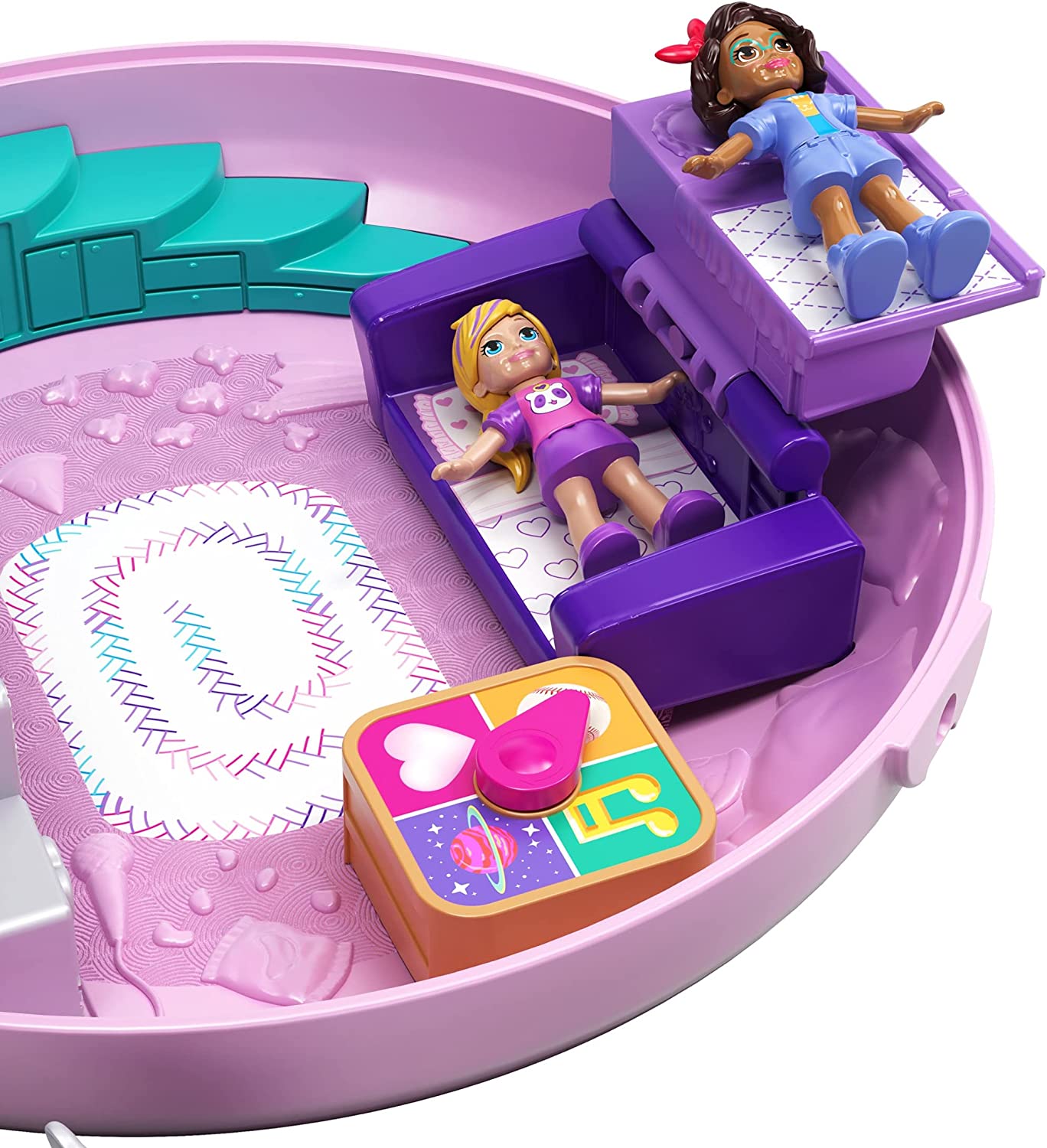 Colorful Donut - Shaped Polly Pocket Big Pocket World Pajama Party Compact