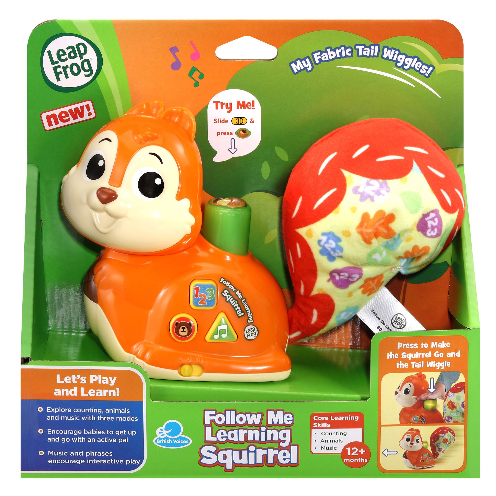 LeapFrog's Adorable Follow - Me Learning Squirrel Toy for 12+ Months Babies