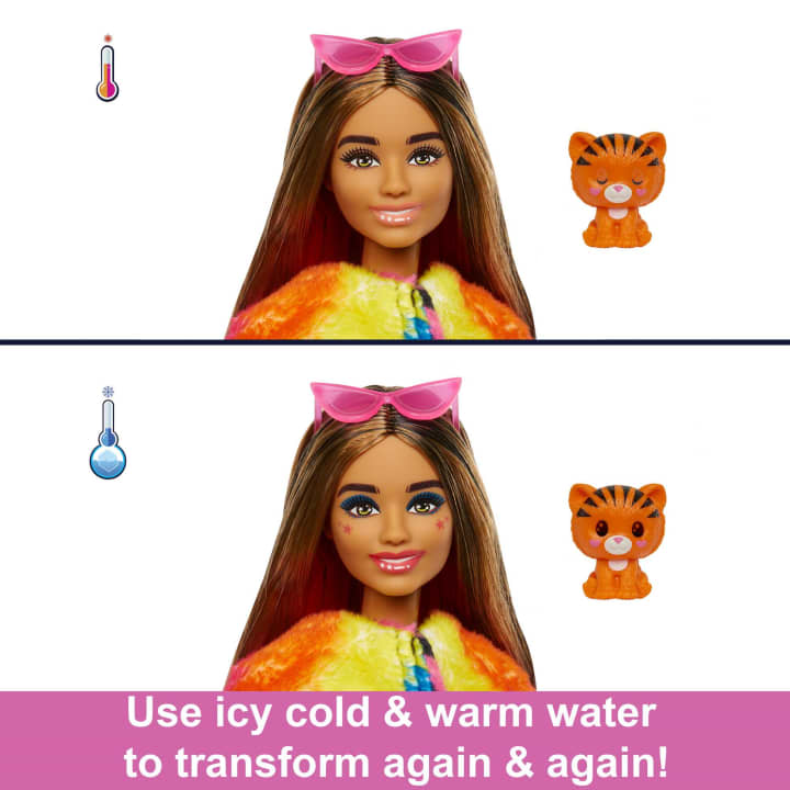 Hot Deal! Barbie Cutie Reveal Jungle Series Tiger Plush Doll with 10 Surprises