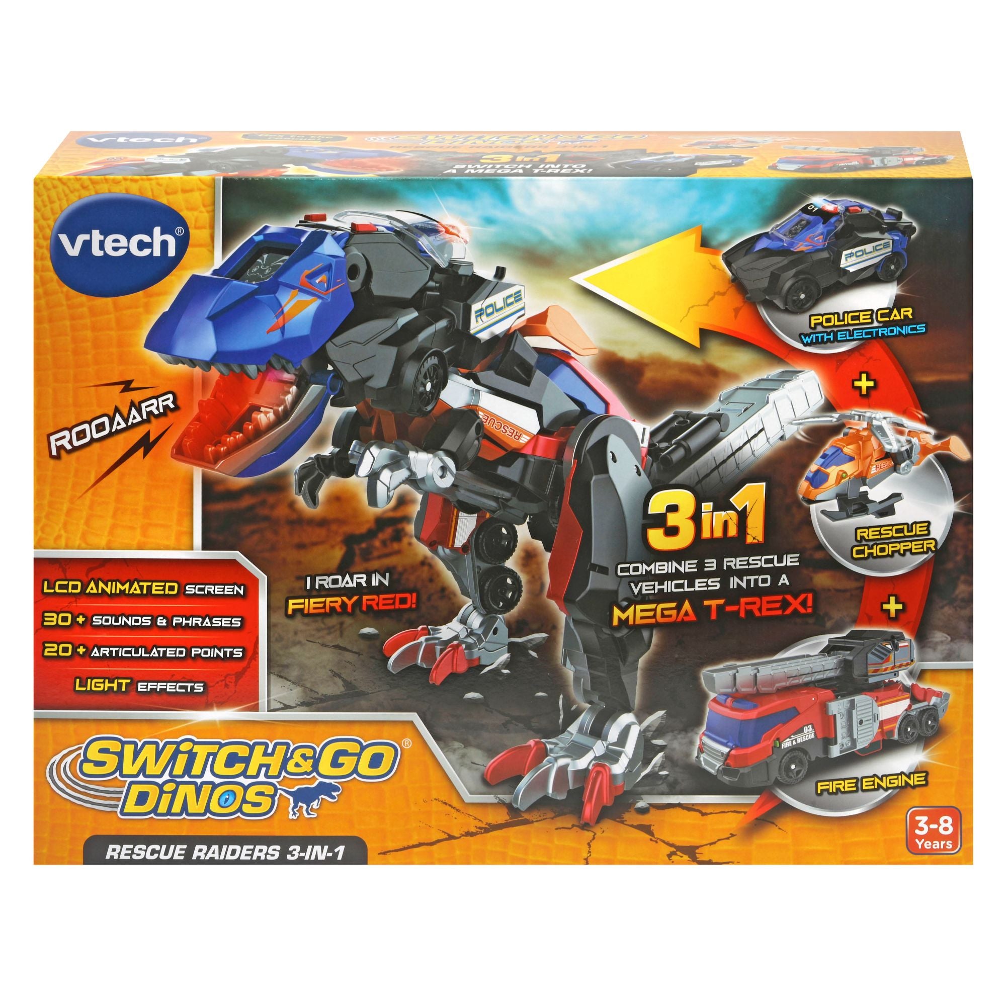 VTech 3-in-1 Switch & Transform Dinos Rescue Raiders Set