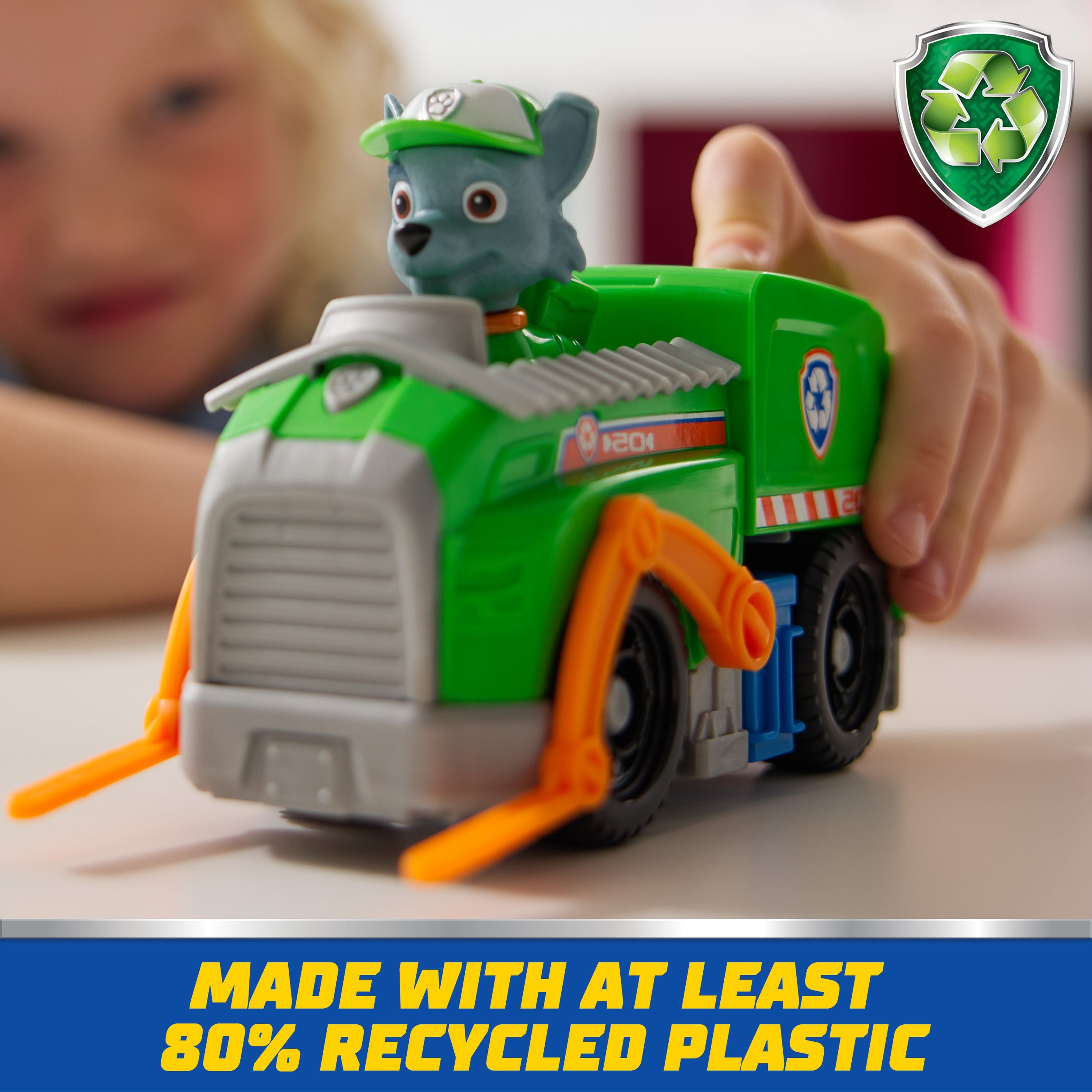 Eco-Friendly PAW Patrol Rocky's Basic Rescue Trash Truck Toy