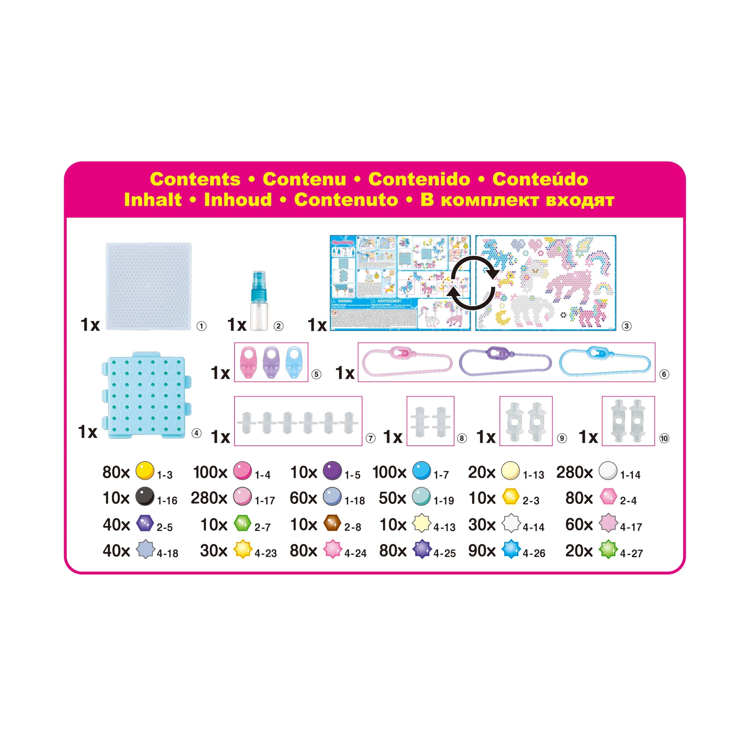 Hot Deal! Complete Aquabeads Mystic Unicorn Craft Set with 1500 Beads in 24 Colors