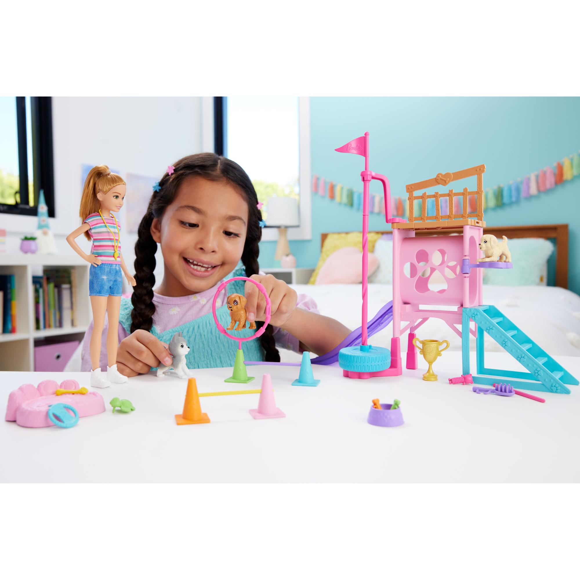 Barbie and Stacie's Puppy Rescue Adventure Playset with 20+ Pieces