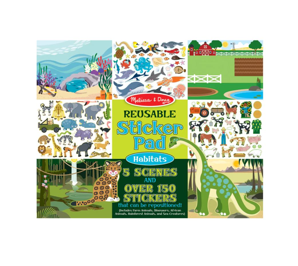 Melissa & Doug Reusable Sticker Pad - Interactive Habitats with Over 150 Stickers