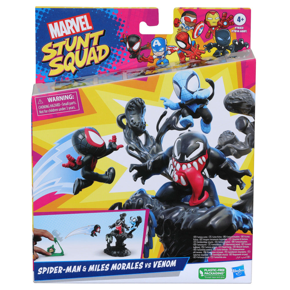 Marvel Stunt Squad: Exciting Villain Knockdown Playset - Spider - Man, Miles Morales vs Venom
