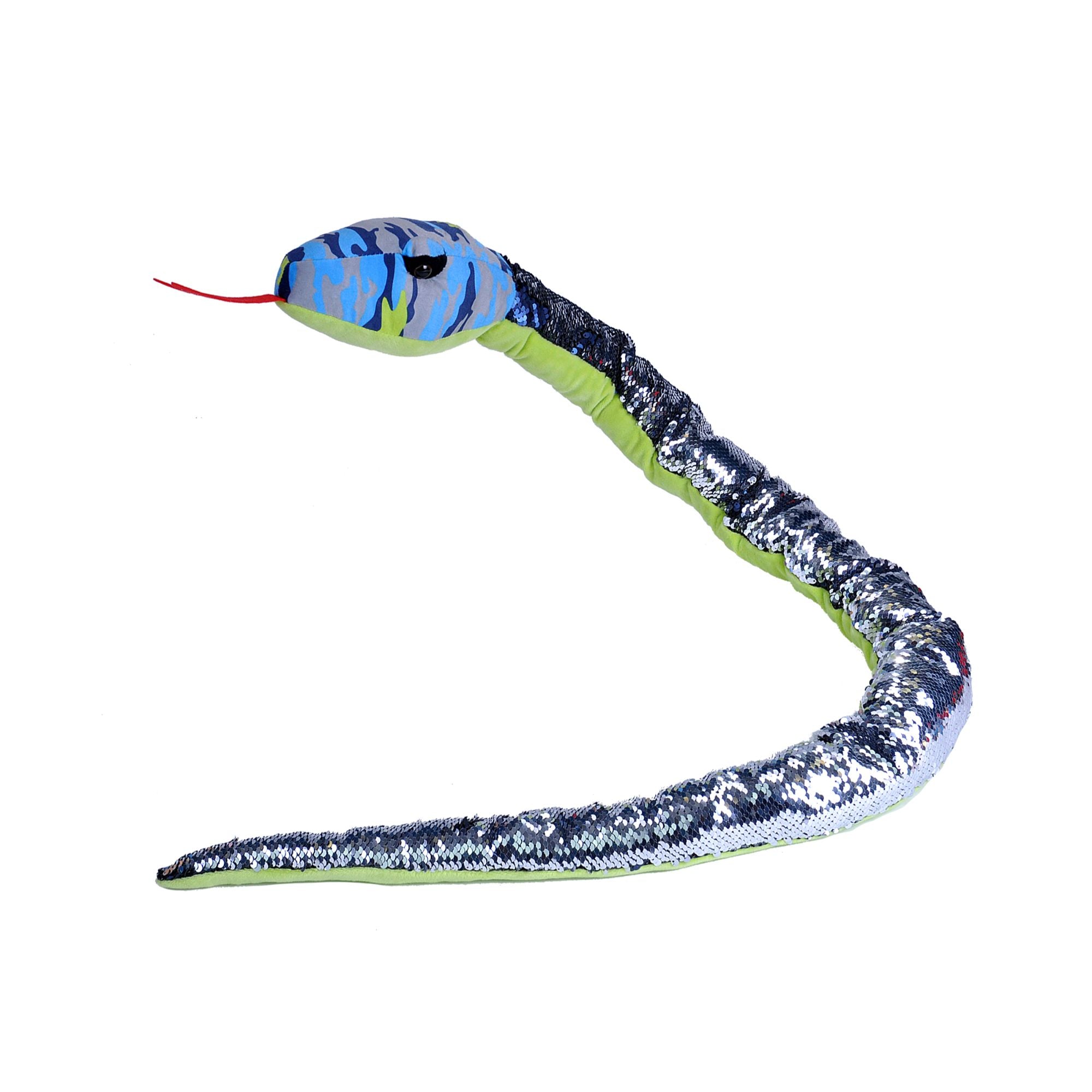 Wild Republic 54-Inch Sequin Blue Camouflage Snake Toy
