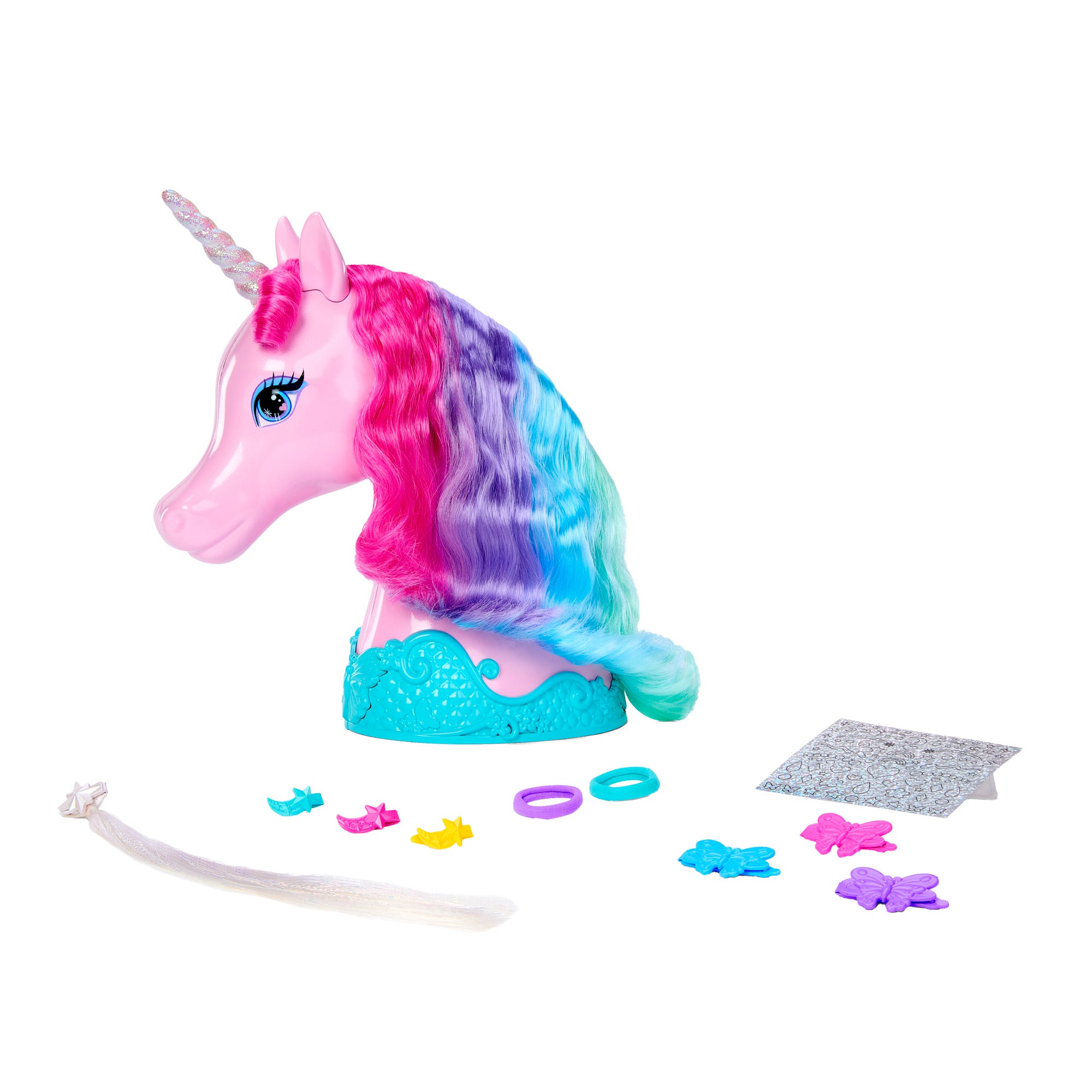 Hot Sale! Barbie Unicorn Hair Styling Head Toy for Magical Hairstyles