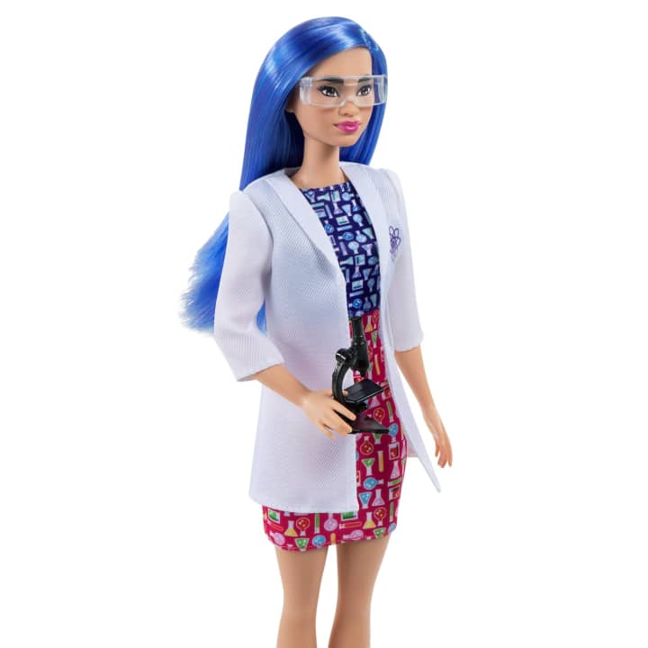 Hot Deal! Barbie Doll for Career - Colorful Blue - Haired Scientist