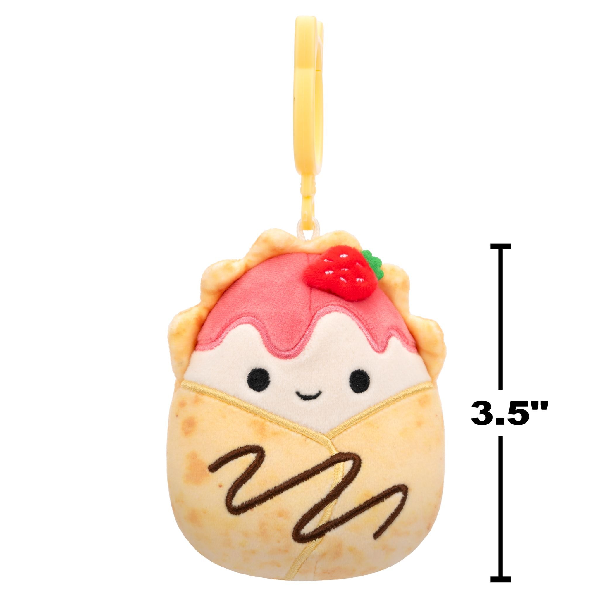 3.5-Inch Squishmallows S20 Clip-On Plush - Gasten Strawberry Crepe Design