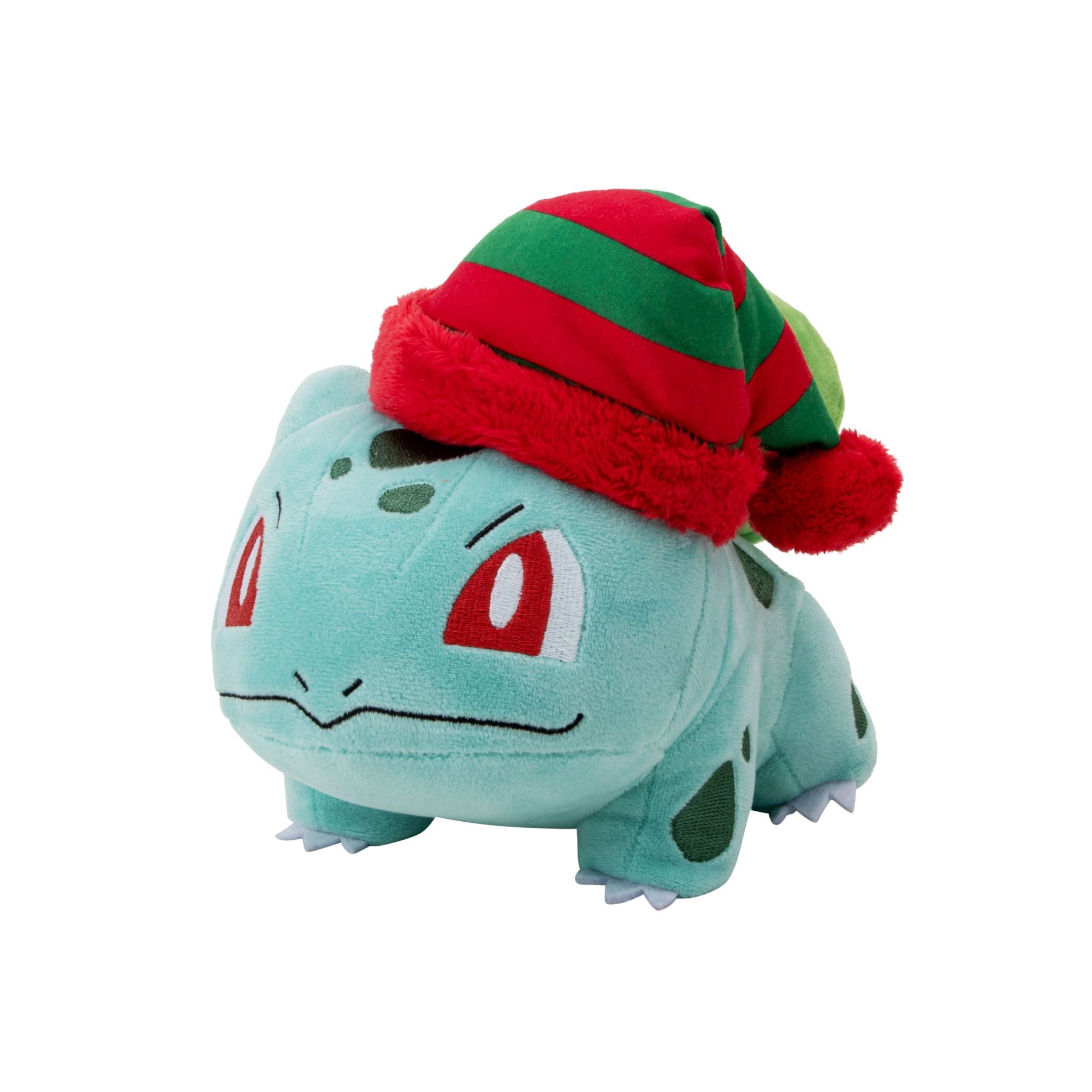 8-Inch Seasonal Christmas Pokemon Plush - Bulbasaur in Festive Hat