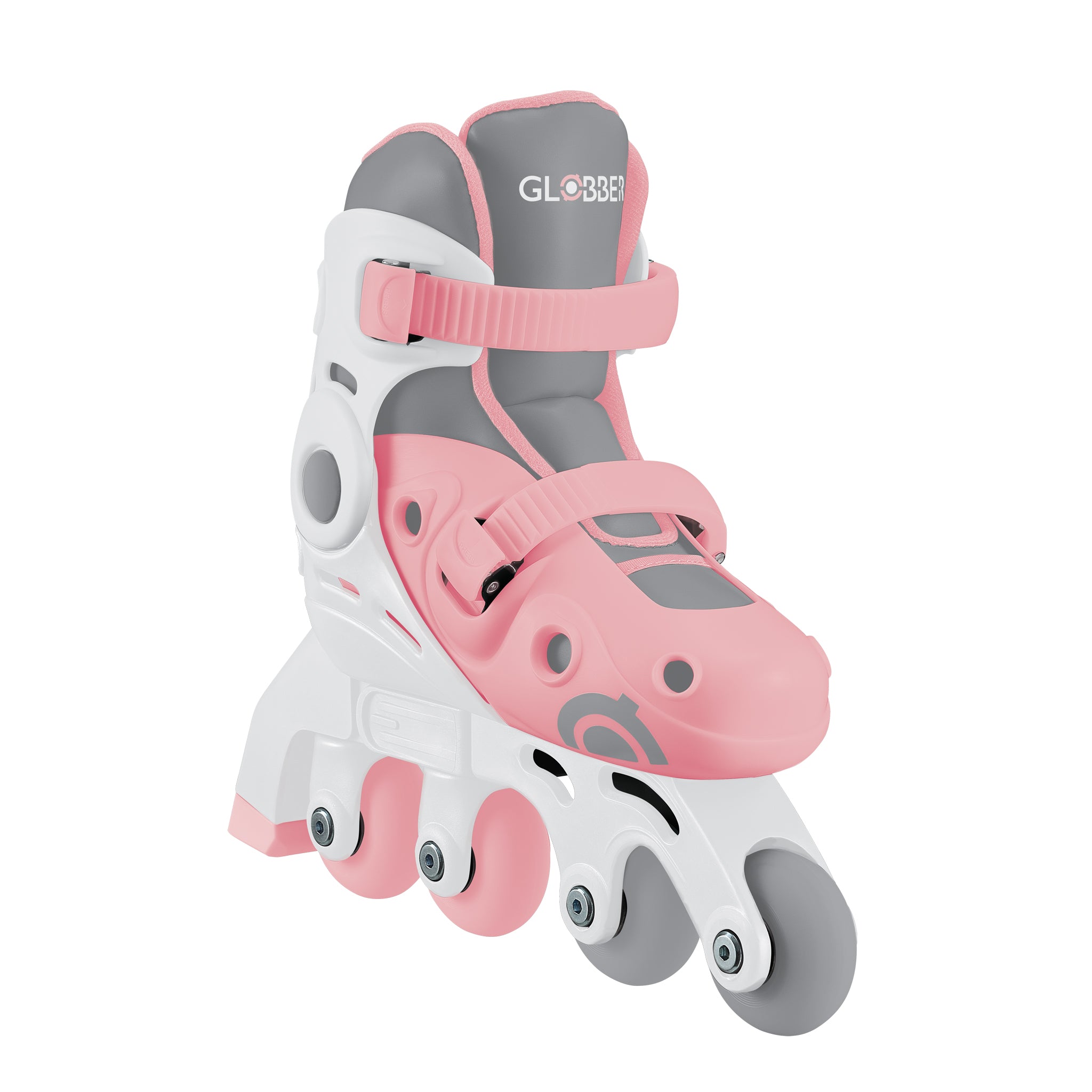 Globber 2-in-1 Pastel Pink Learning Inline Skates for Kids Size S/M