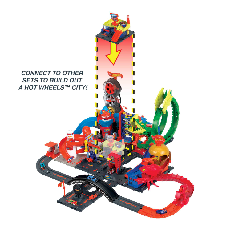 Hot Wheels City Downtown Ice Cream Swirl Exciting Playset for Kids