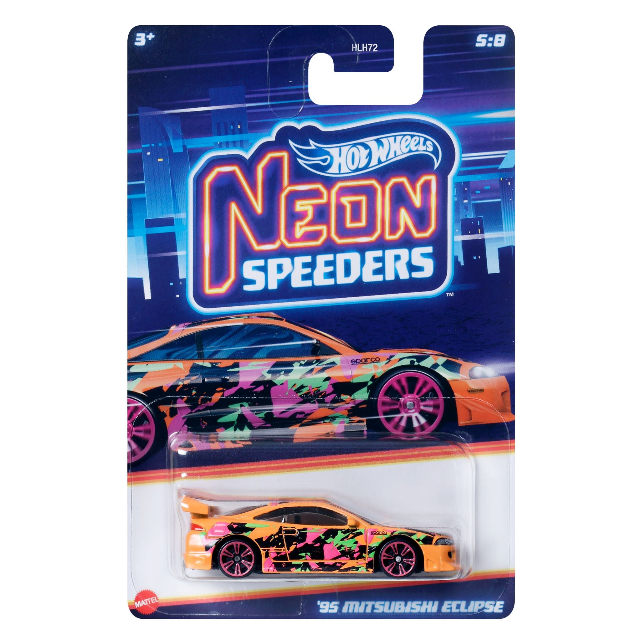 Hot Wheels Assorted Neon Speeders Die - Cast Cars, Ideal for Kids and Collectors