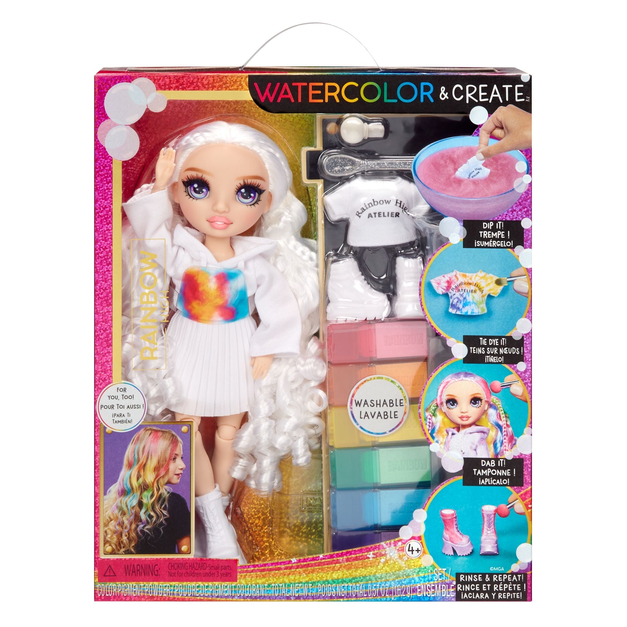 Hot Deal! Rainbow High DIY Watercolor Fashion Doll with Stunning Purple Eyes