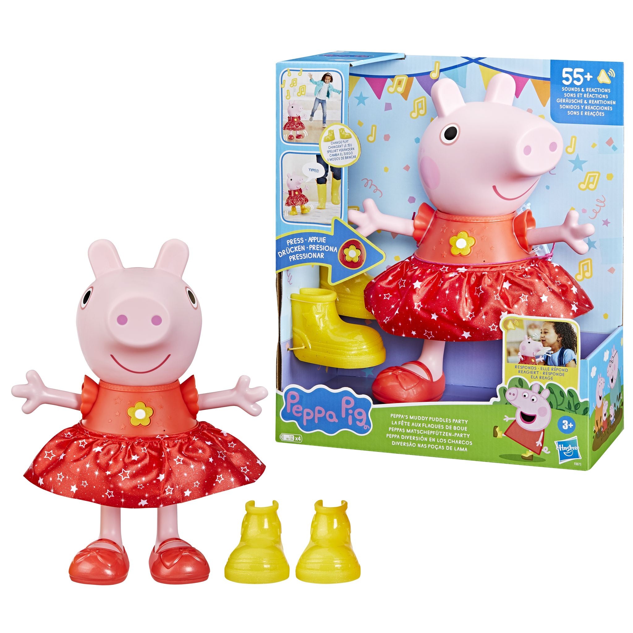 Hot Deal! Interactive 12 - inch Peppa Pig Doll for Peppa Fans - Peppa's Muddy Puddles Party