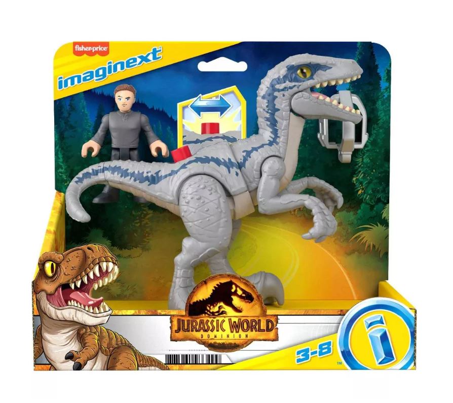 Fisher-Price Imaginext Jurassic World: Thrashing Blue Figure Set - Great for Preschool Play!