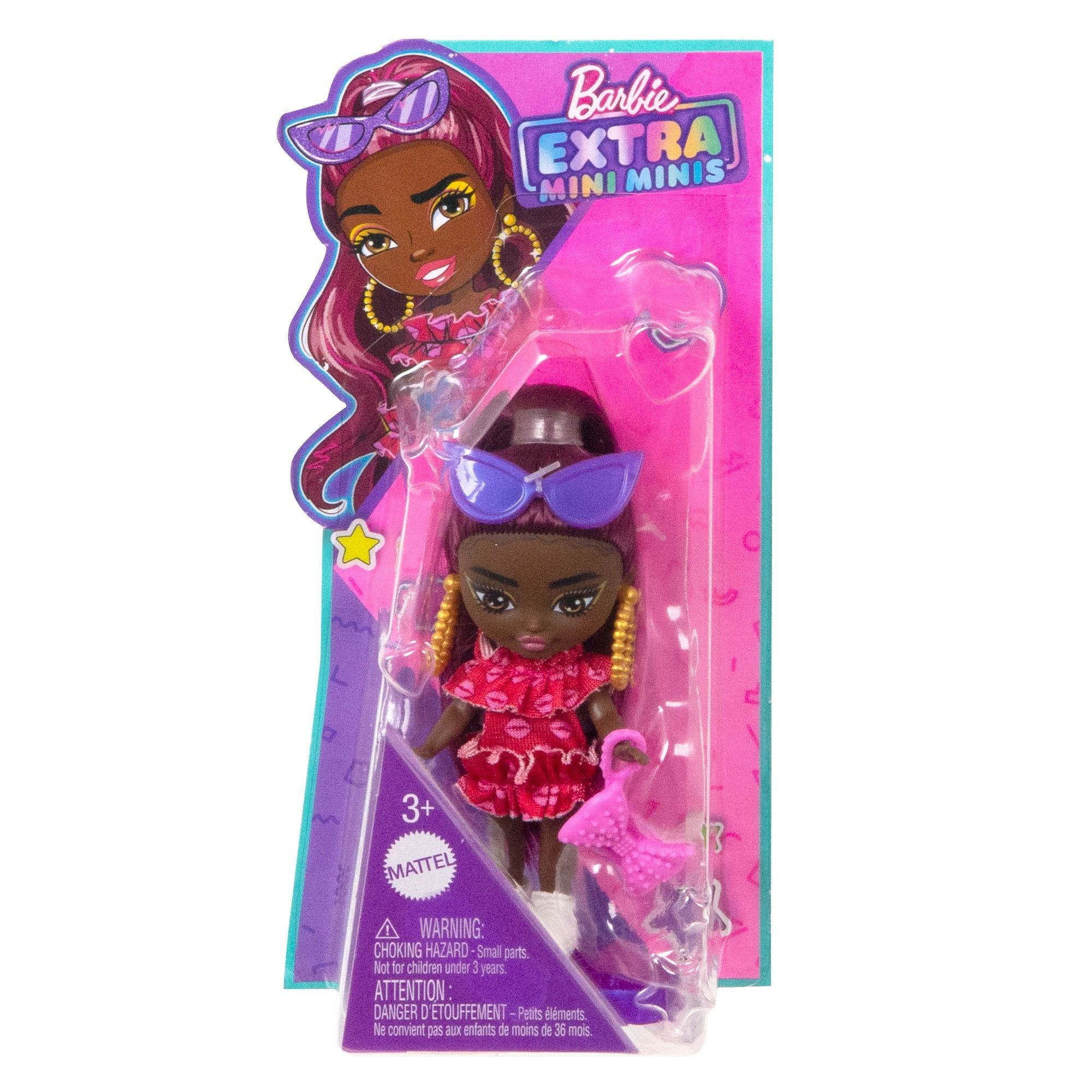 Hot! Barbie Extra Mini Minis Doll with Burgundy Hair