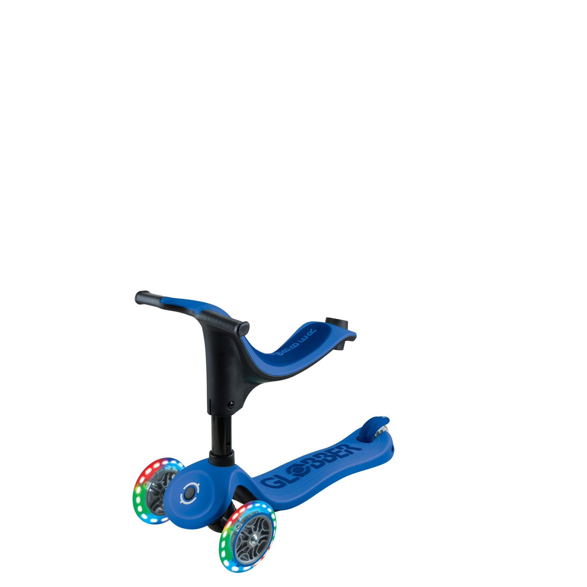 Globber Go Up Sporty Lights V2 Toddler Scooter - Navy Blue/Dark Navy