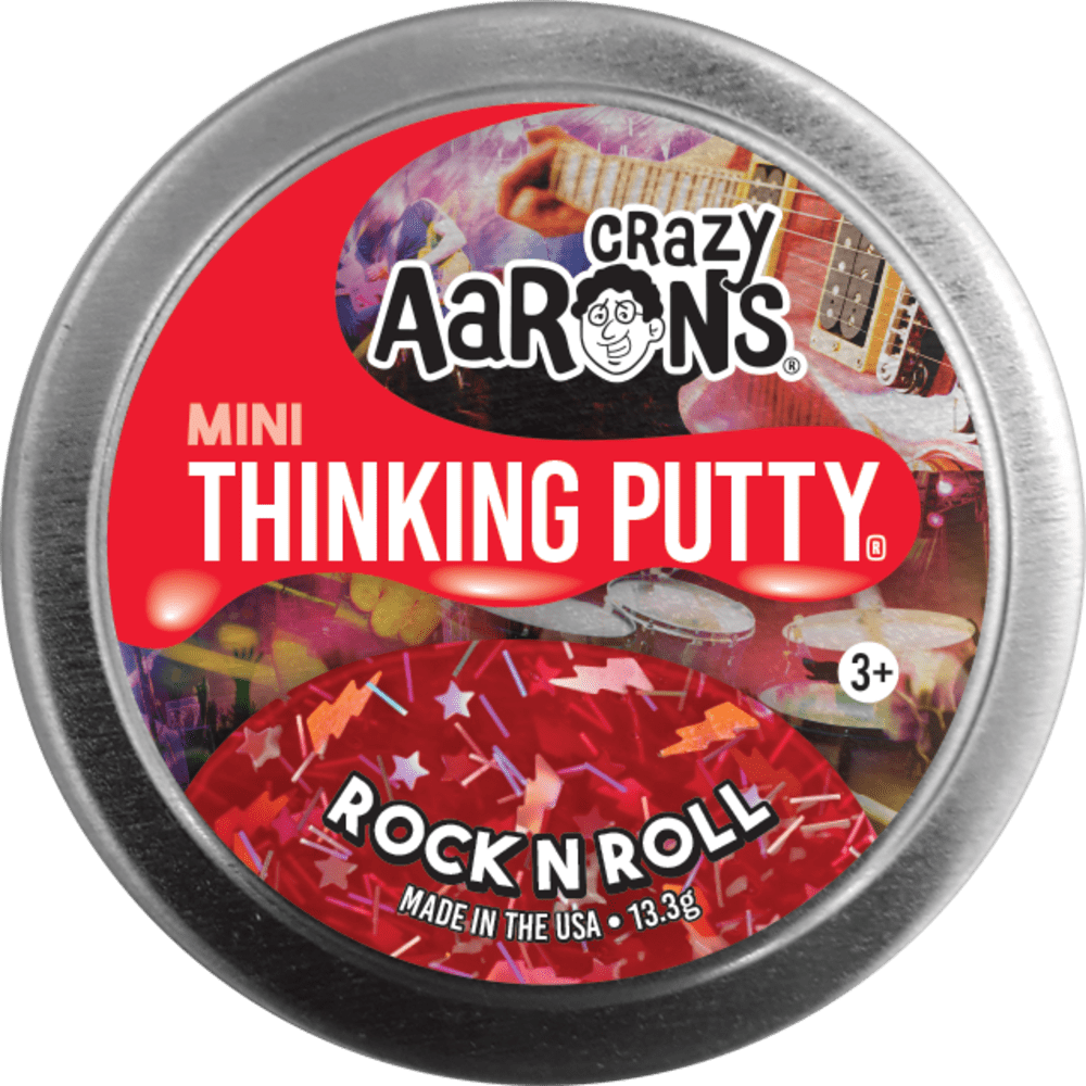 Crazy Aaron's Mini Tin Thinking Putty - Rock N Roll, Trendy Fidget Toy for All Ages