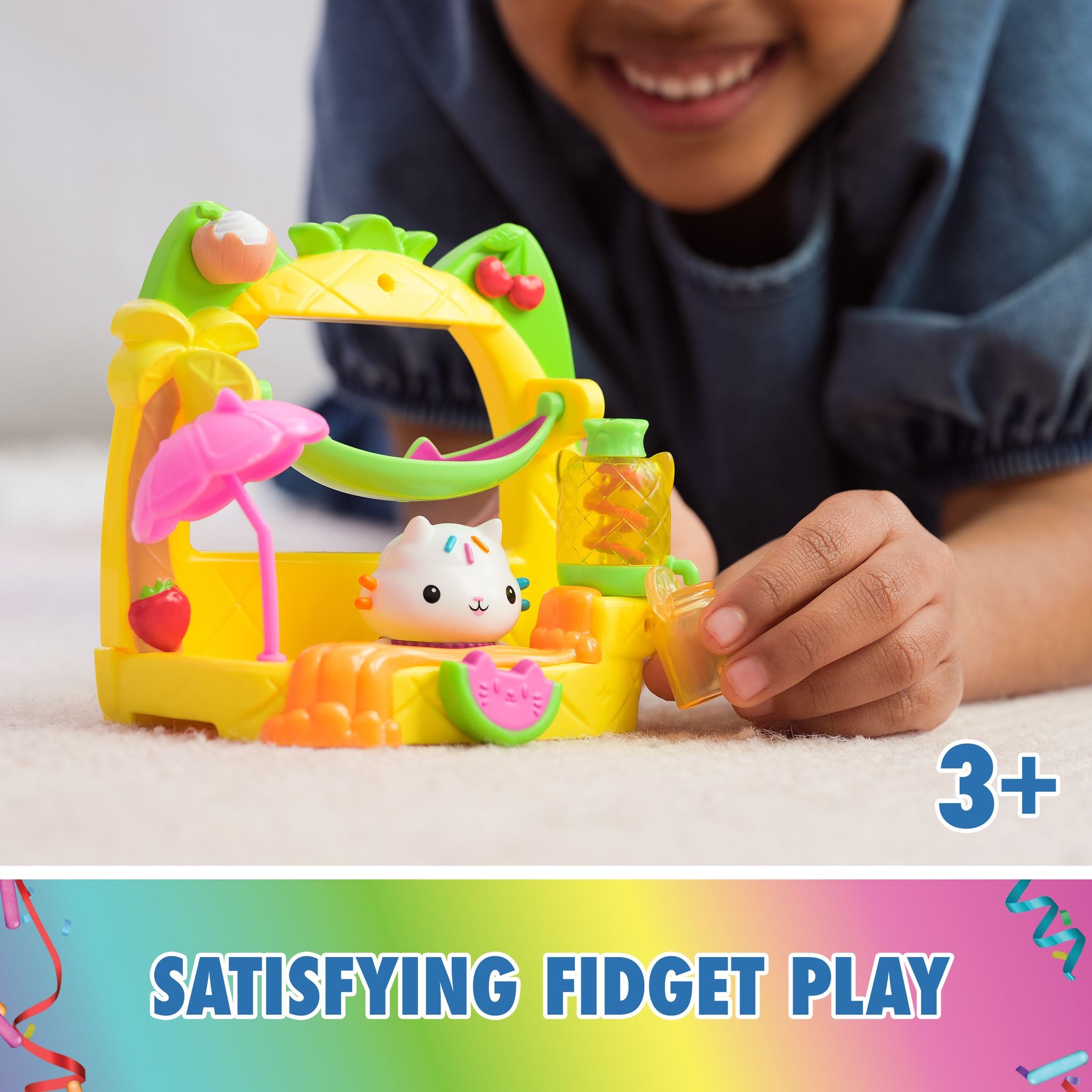 Gabby's Dollhouse: Cakey's Fruit Smoothie Party Balcony Set - A Magical Toy for Kids!