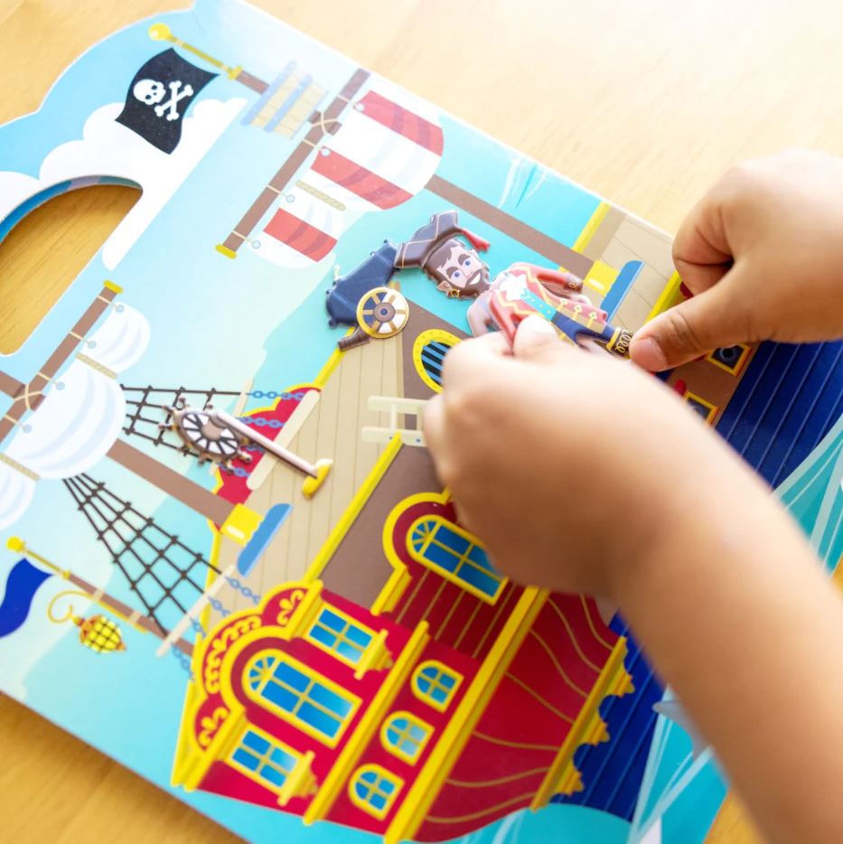 Melissa & Doug Reusable Puffy Sticker Playset - Pirate - Ideal for Kids' Creativity and Travel
