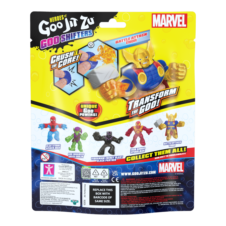 Hot! Heroes Of Goo Jit Zu Marvel S8 - Battle Attack Thor Hero Pack