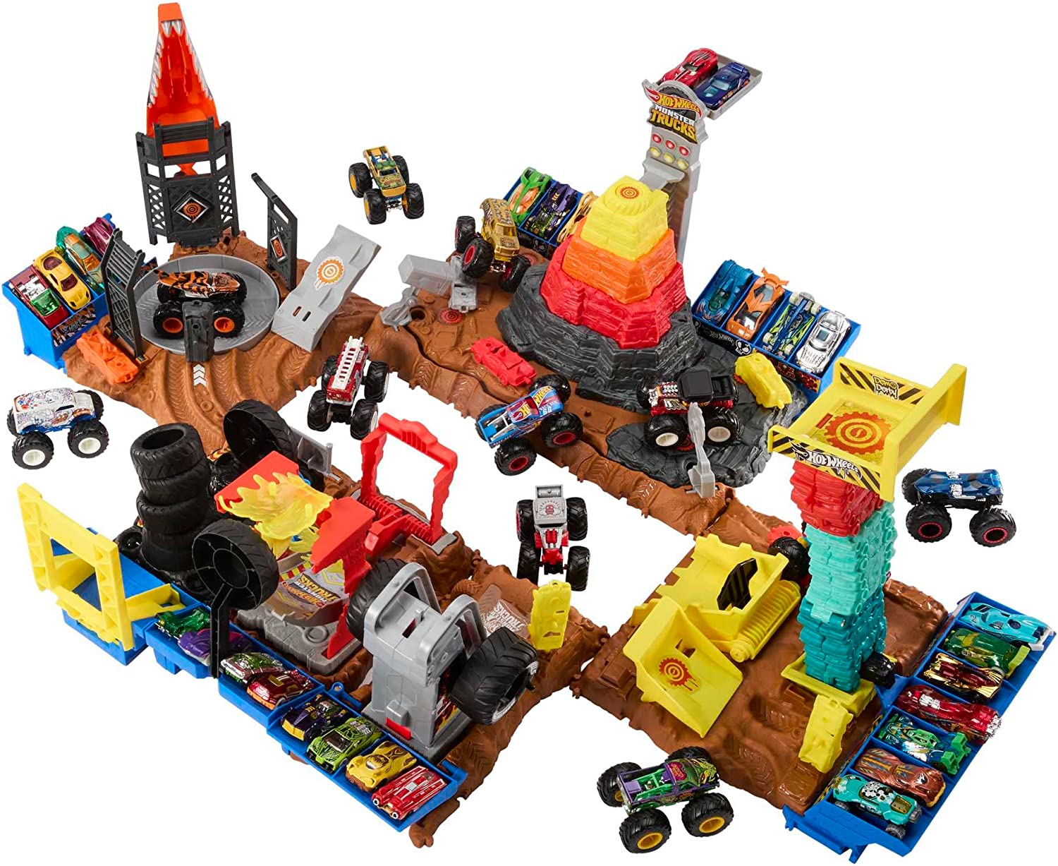 Hot Wheels Monster Trucks Arena Smashers - Race Ace Exciting Smash Race Challenge Set