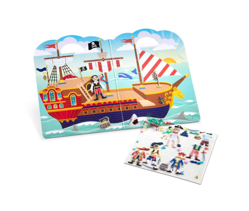 Melissa & Doug Reusable Puffy Sticker Playset - Pirate - Ideal for Kids' Creativity and Travel