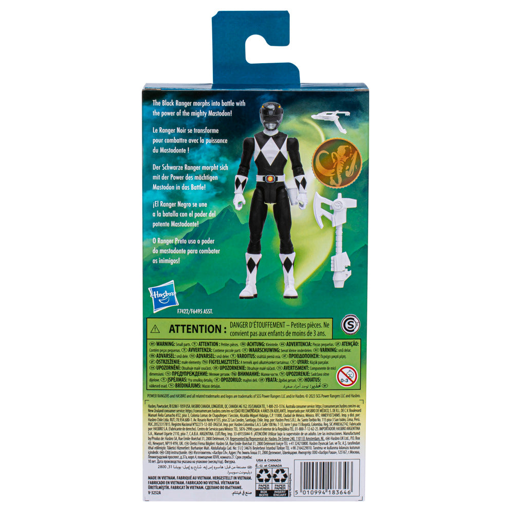 6-Inch Power Rangers Mighty Morphin Black Ranger Collectible Action Figure