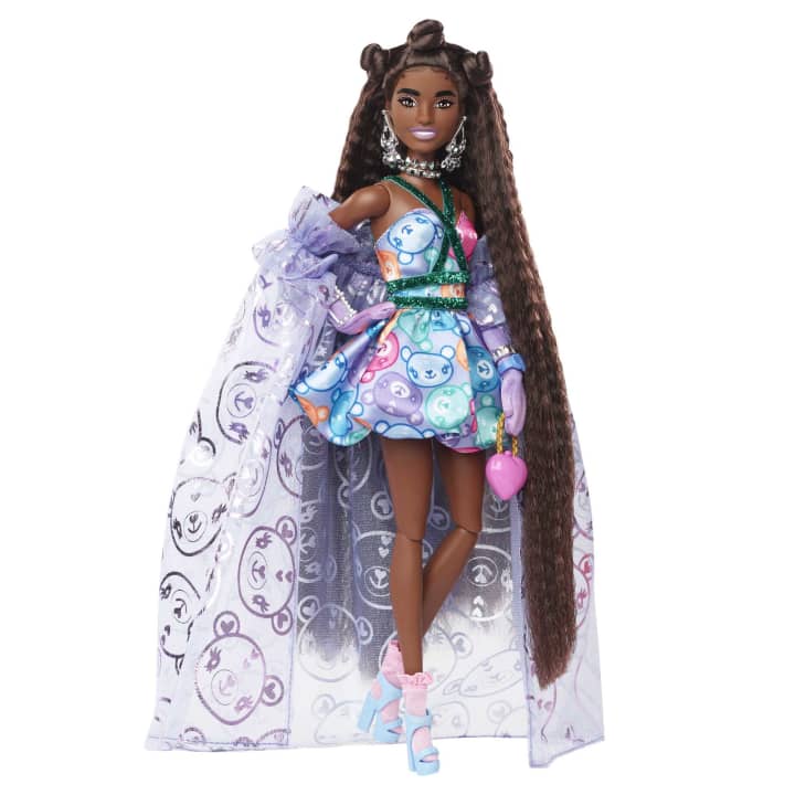 Hot Deal! Barbie Extra Fancy Fashion Doll in Teddy Print Gown