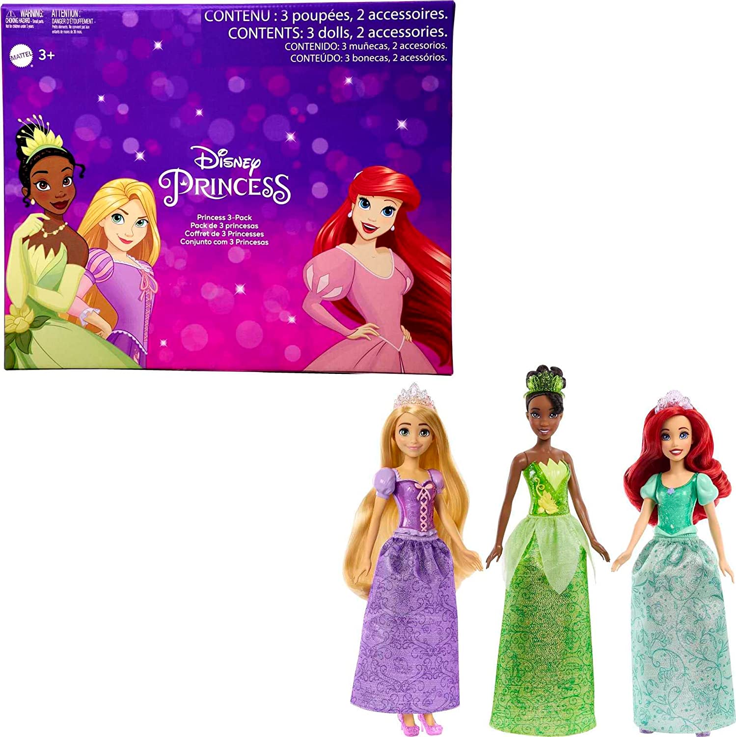 Hot Deal! 3-Pack Disney Princess Fashion Dolls with Accessories for Kids
