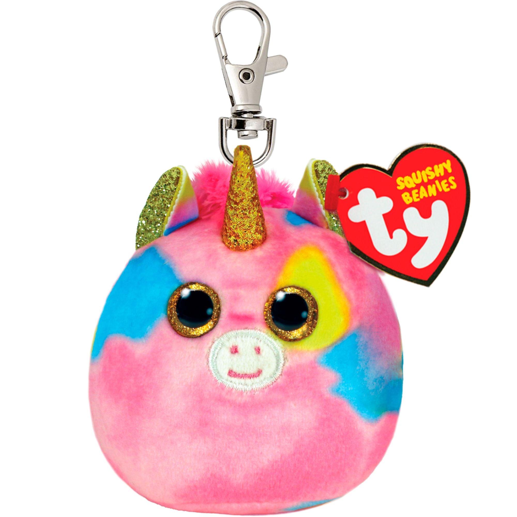 Ty Squishy Clip-on Fantasia Multicolored Unicorn Beanie