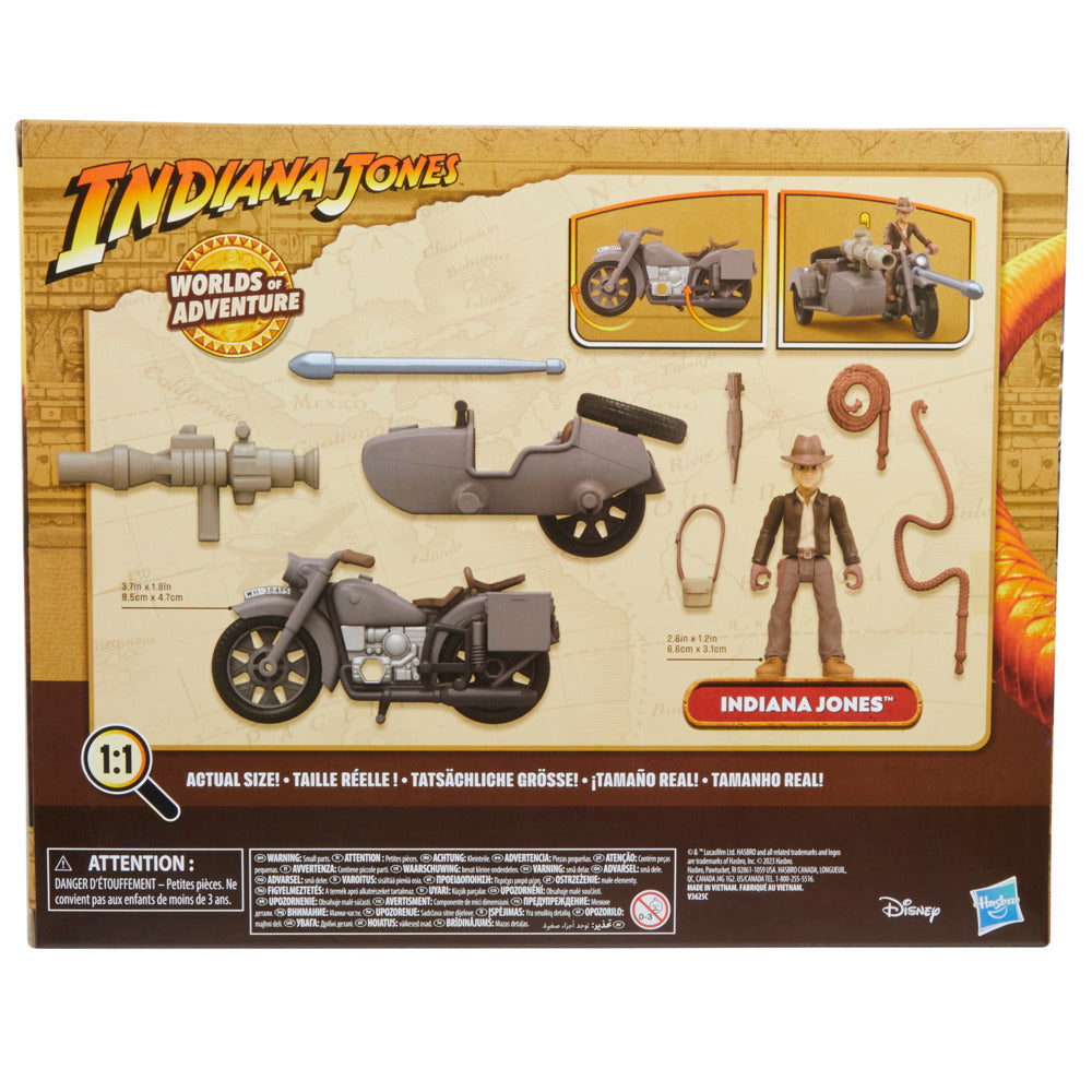 Indiana Jones 2.5 - inch Action Figure with Motorcycle and Sidecar Set