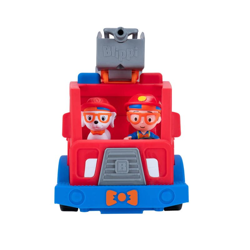 Hot Deal! Blippi Themed Feature Fire Truck Toy with 3 Firefighter Figures and Fire Dog