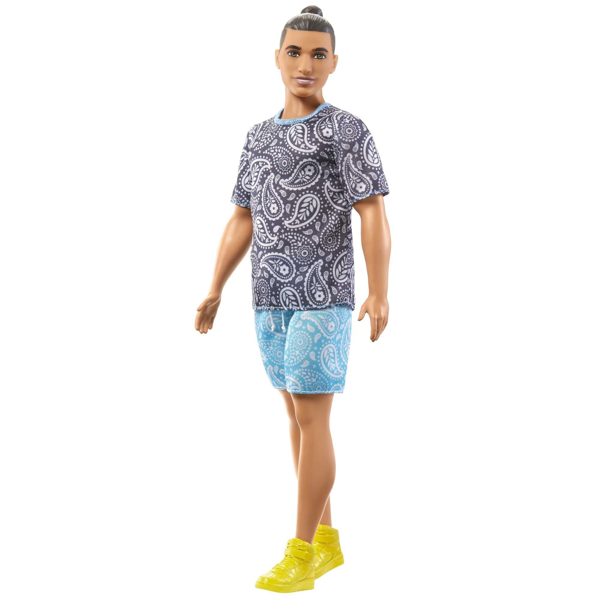 Hot Sale! Barbie Fashionista Ken Doll in Stylish 204 Paisley Outfit