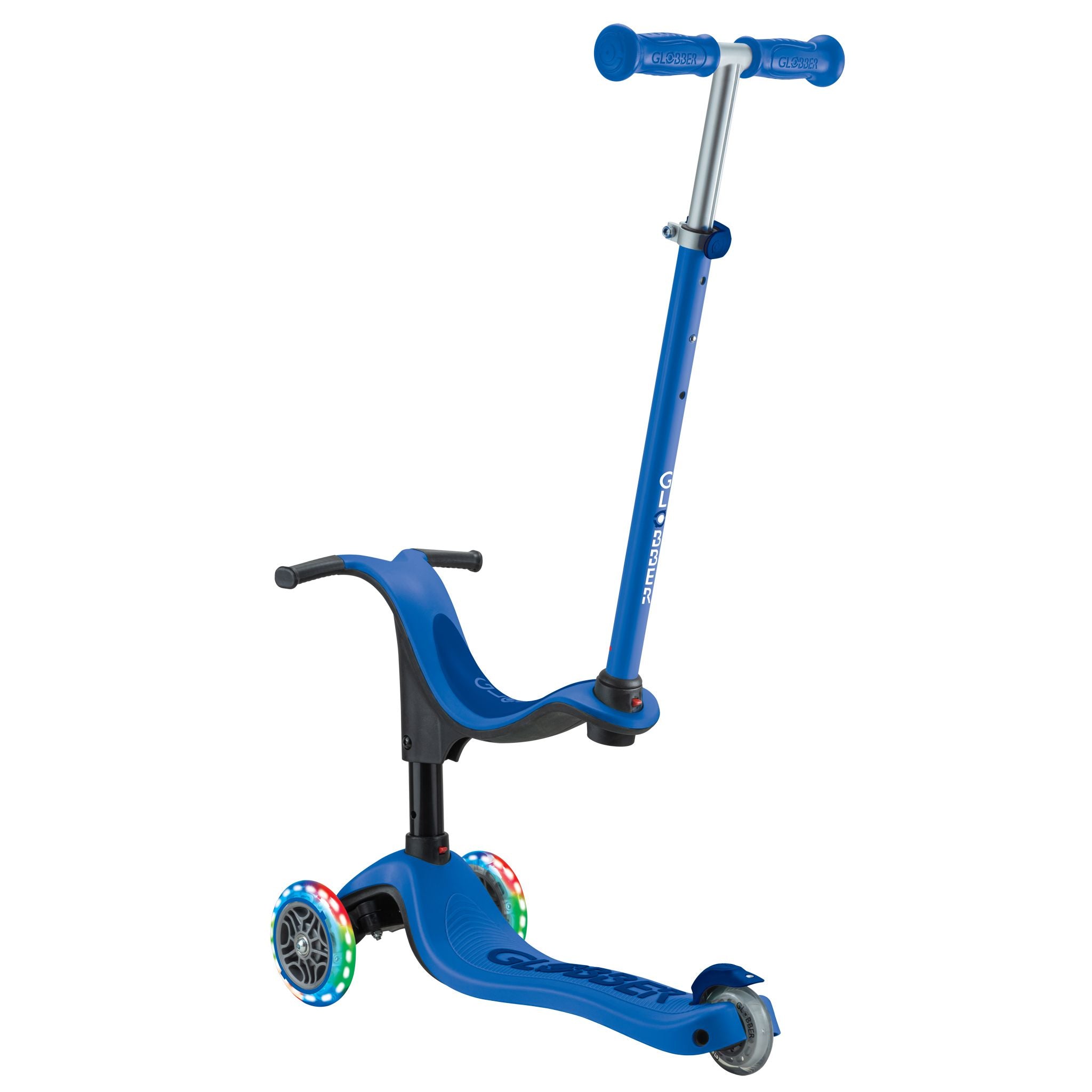 Globber Go Up Sporty Lights V2 Toddler Scooter - Navy Blue/Dark Navy