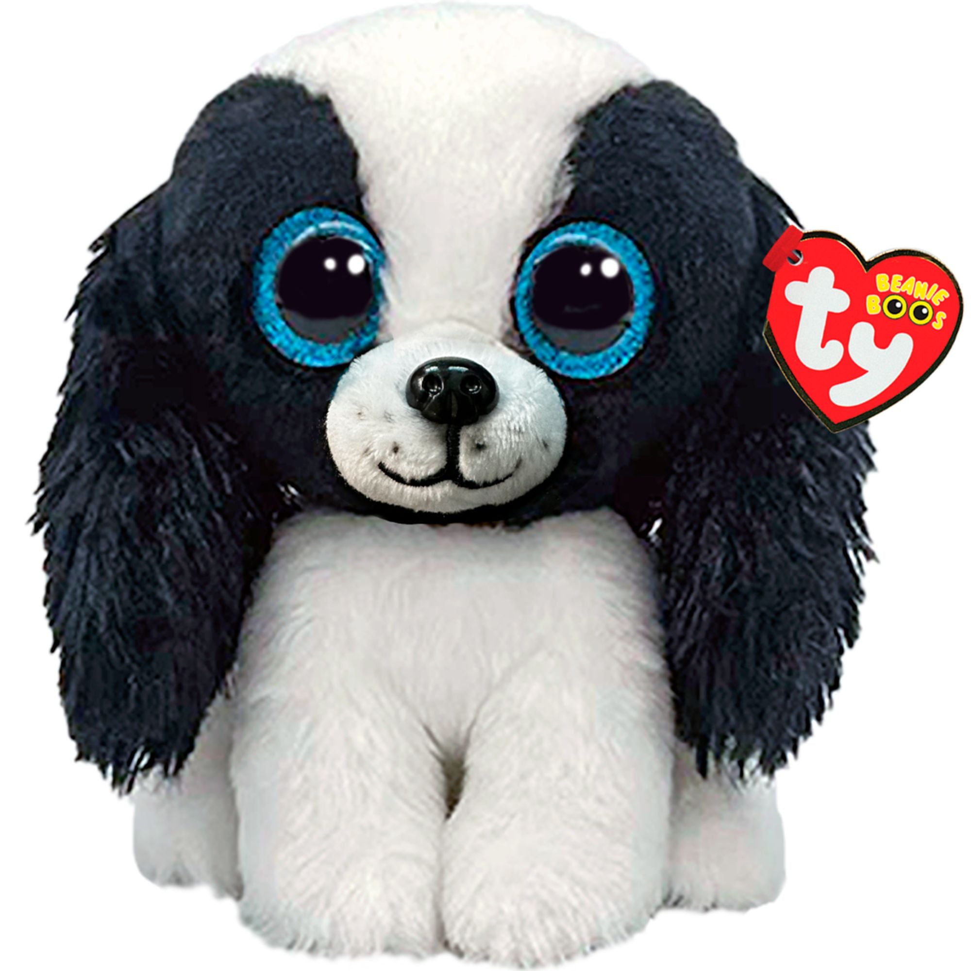 Ty Beanie Boo Regular - Adorable Sissy Black & White Soft Toy Dog
