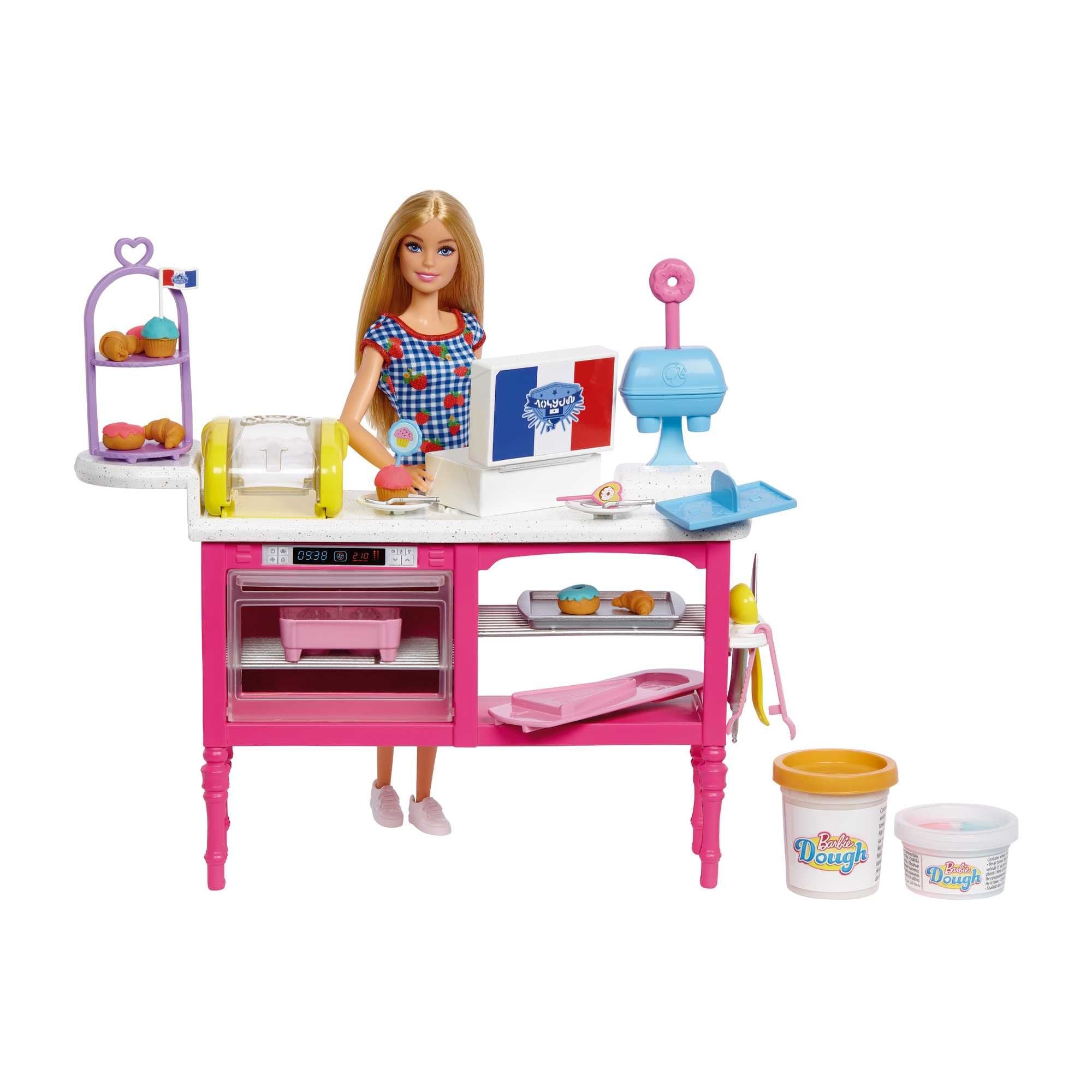 Barbie It Takes Two Cafe Playset with 18 Pieces for Creative Kids