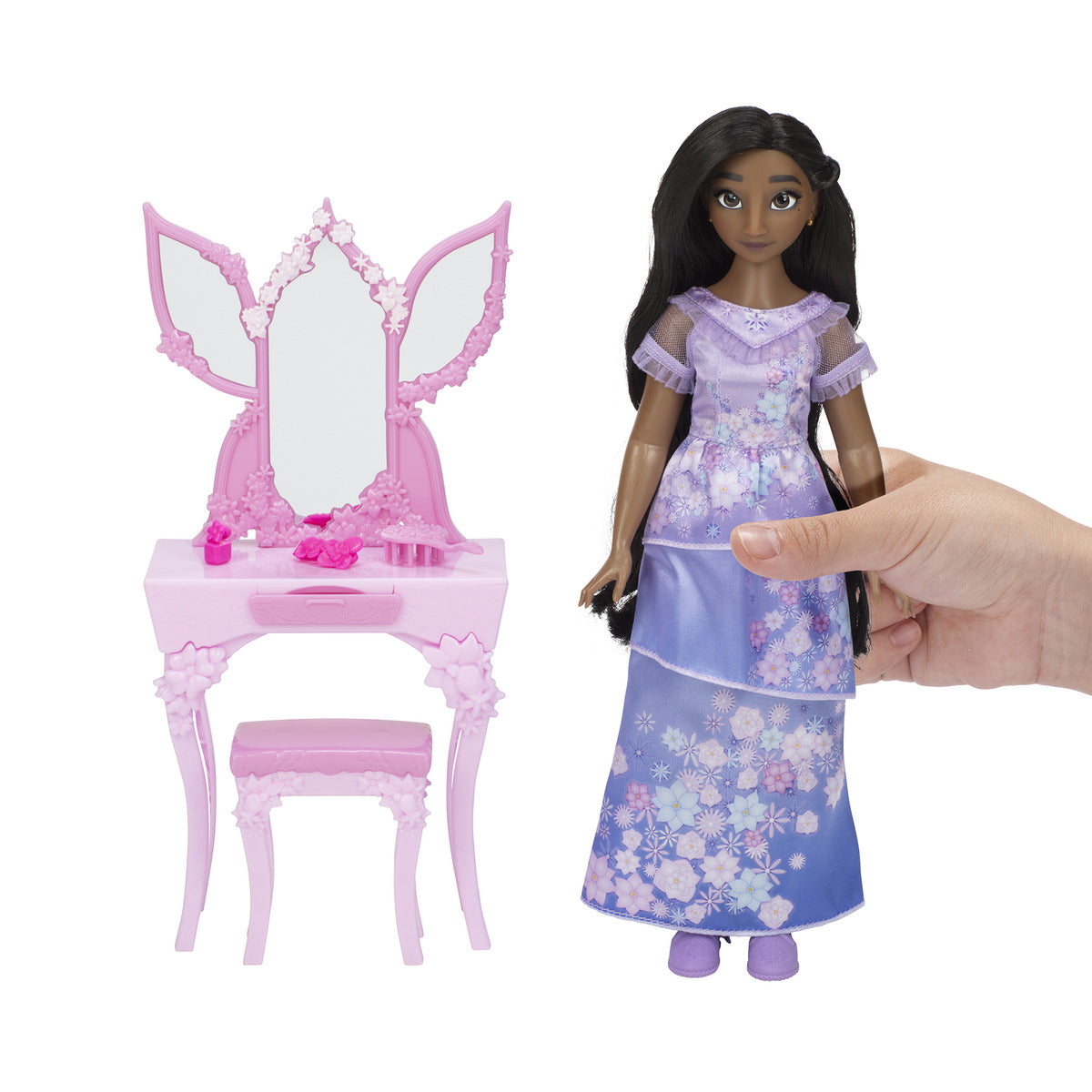 Hot! Encanto Isabela Fashion Doll with Flower Vanity Set
