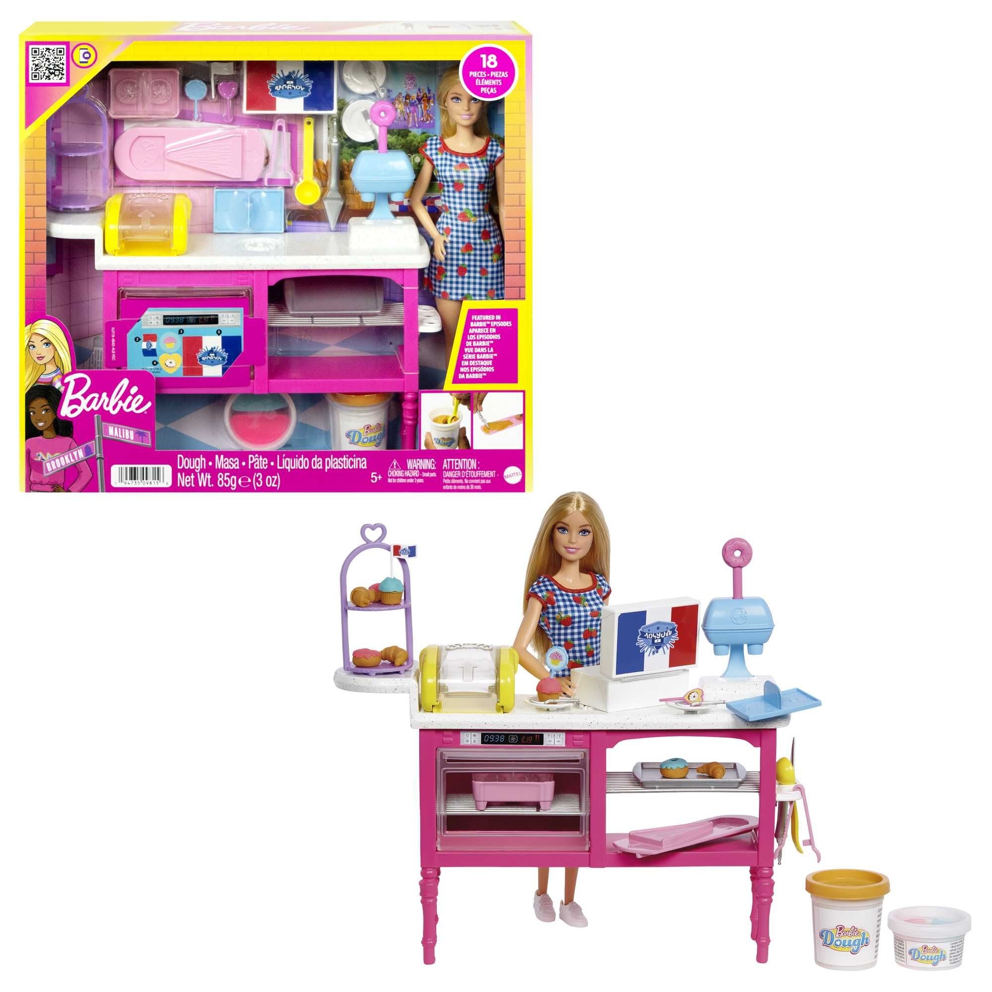 Barbie It Takes Two Cafe Playset with 18 Pieces for Creative Kids