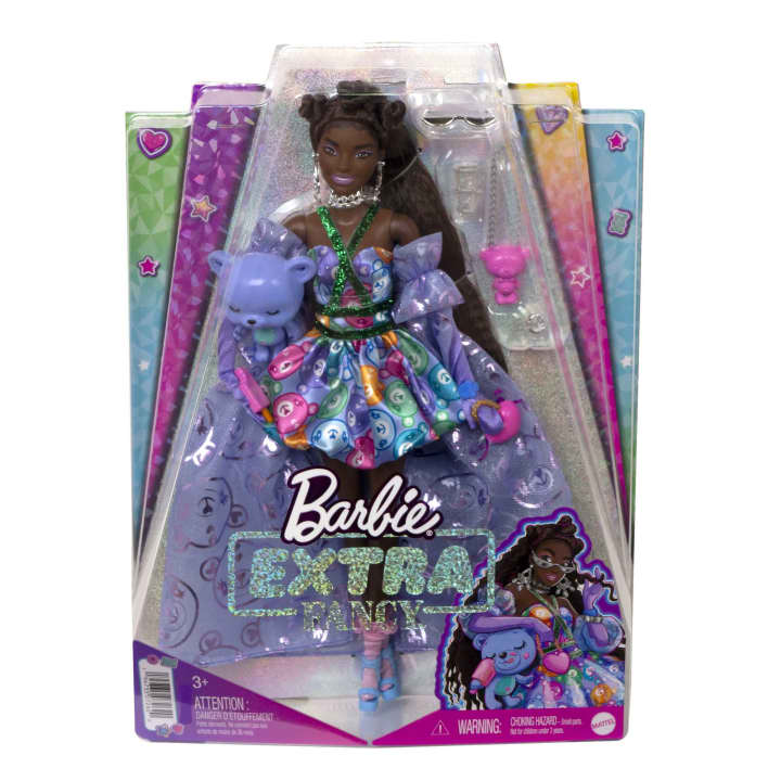 Hot Deal! Barbie Extra Fancy Fashion Doll in Teddy Print Gown