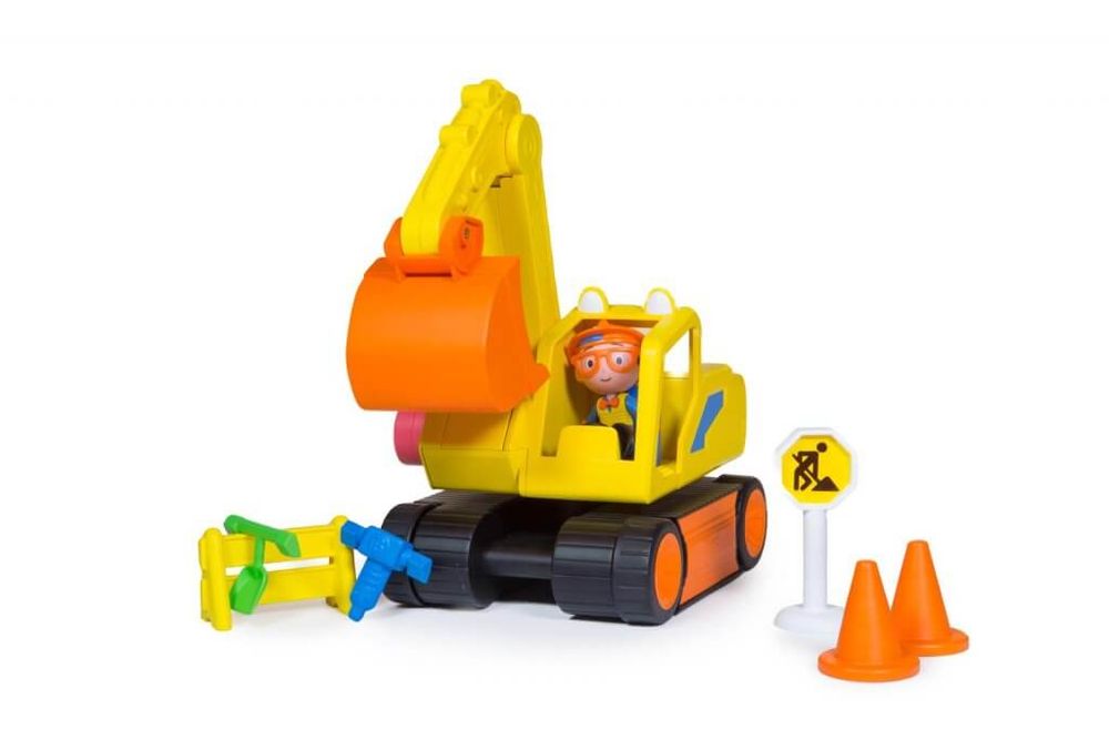 Hot Sale! Blippi's Excavator Feature Vehicle with Construction Worker Figure and Accessories
