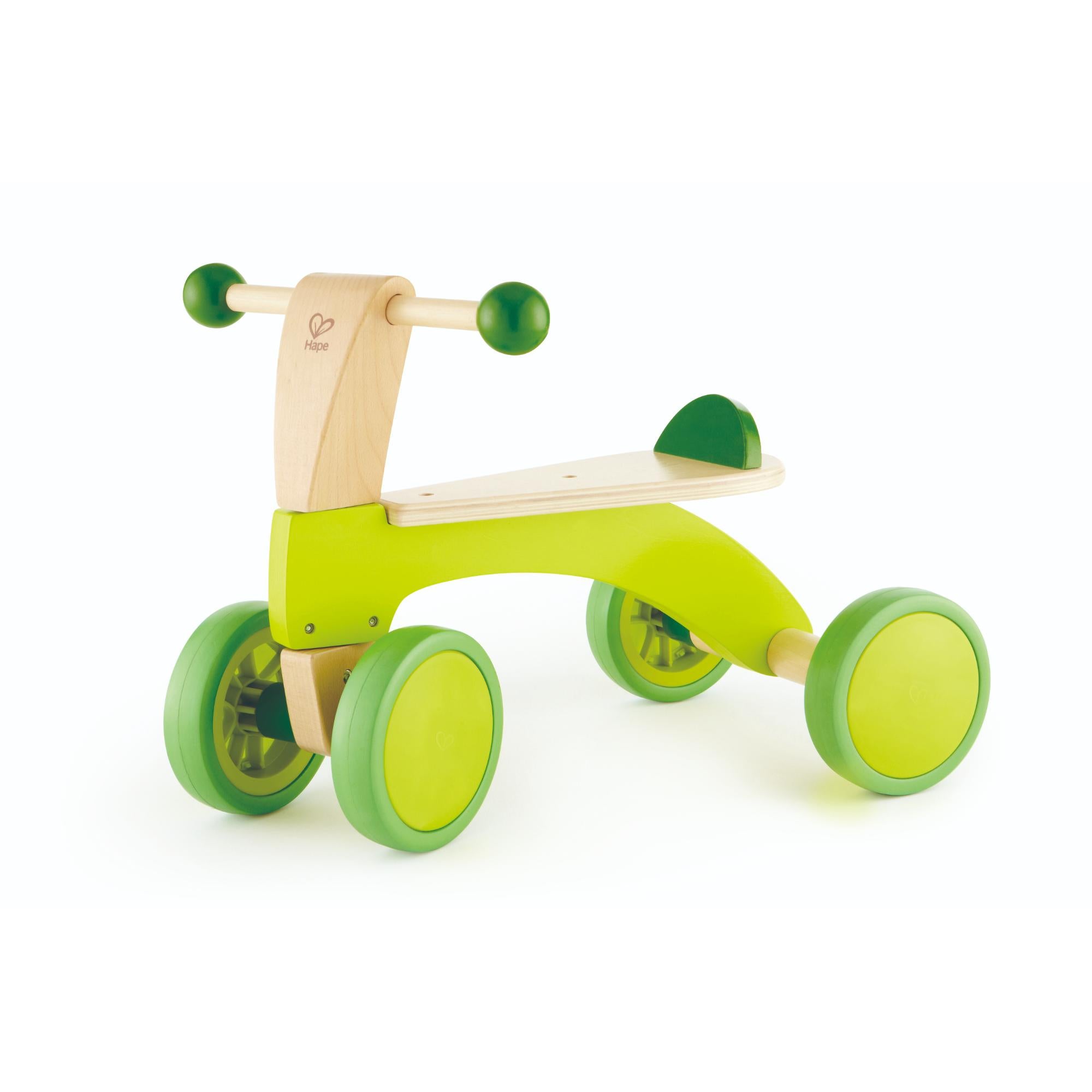 Hape Wooden Four - Wheel Push Scooter for 12+ Months Toddlers