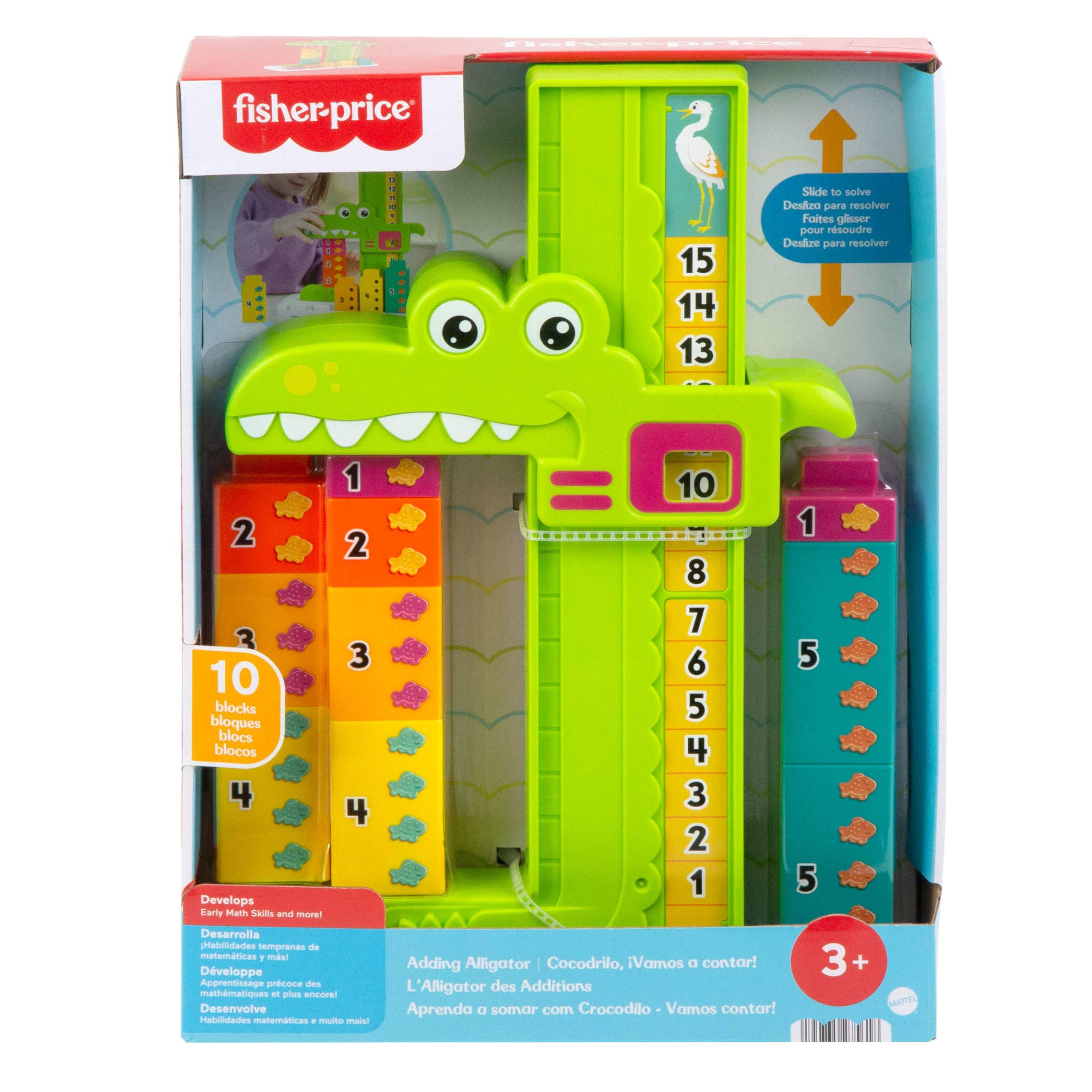 Fisher-Price Educational Adding Alligator Toy for Preschoolers