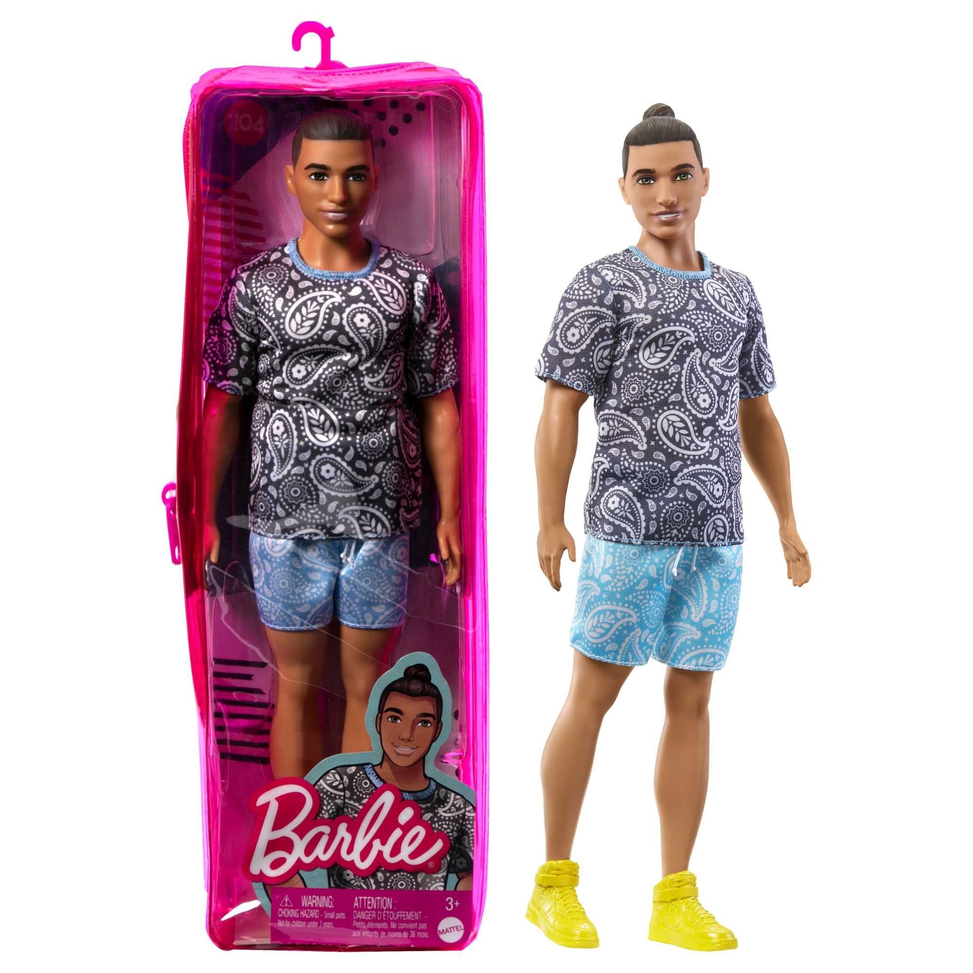 Hot Sale! Barbie Fashionista Ken Doll in Stylish 204 Paisley Outfit