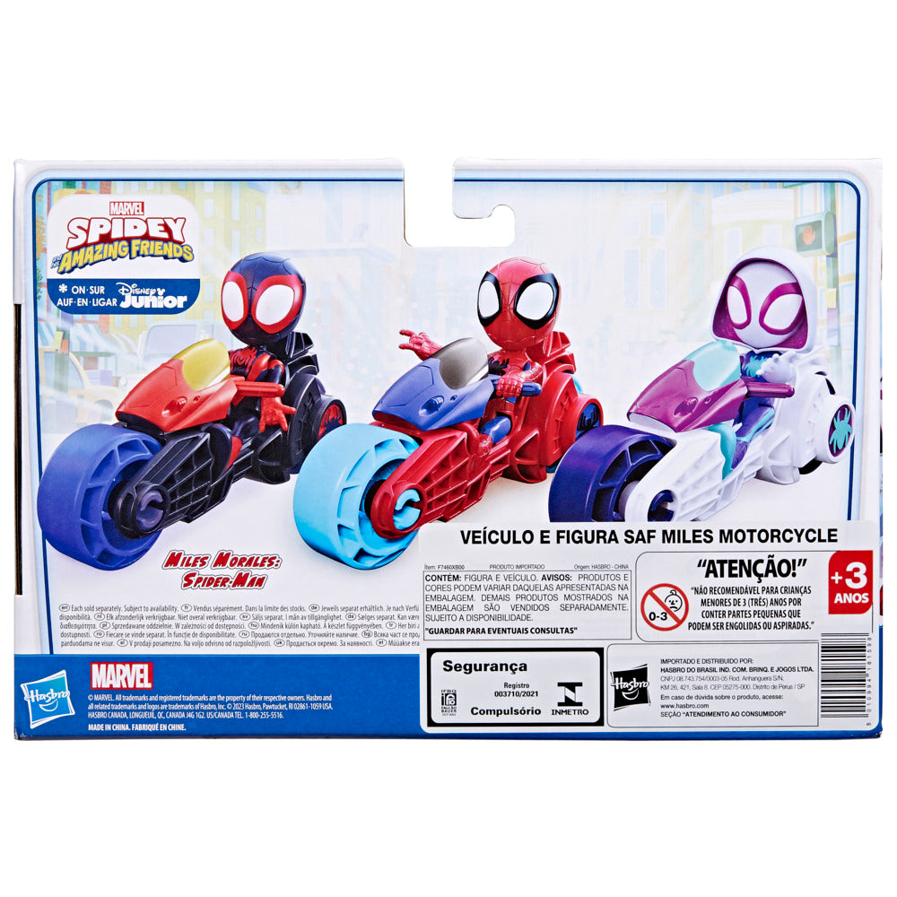 Marvel Spidey And His Amazing Friends Miles Morales' Spider - Man Cool Motorcycle Toy Set