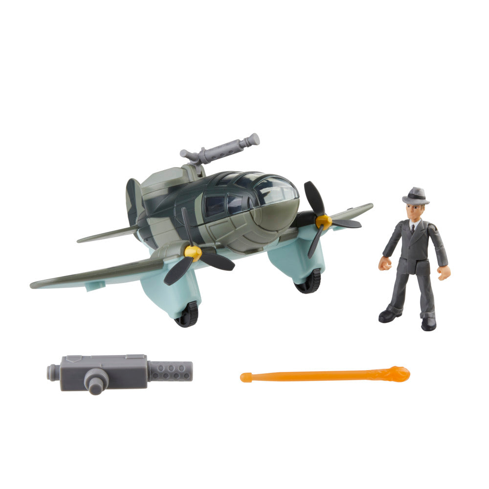 Indiana Jones Worlds of Adventure: Doctor Jurgen Voller with Plane Action Figure & Vehicle Set - Great Gift for 4+