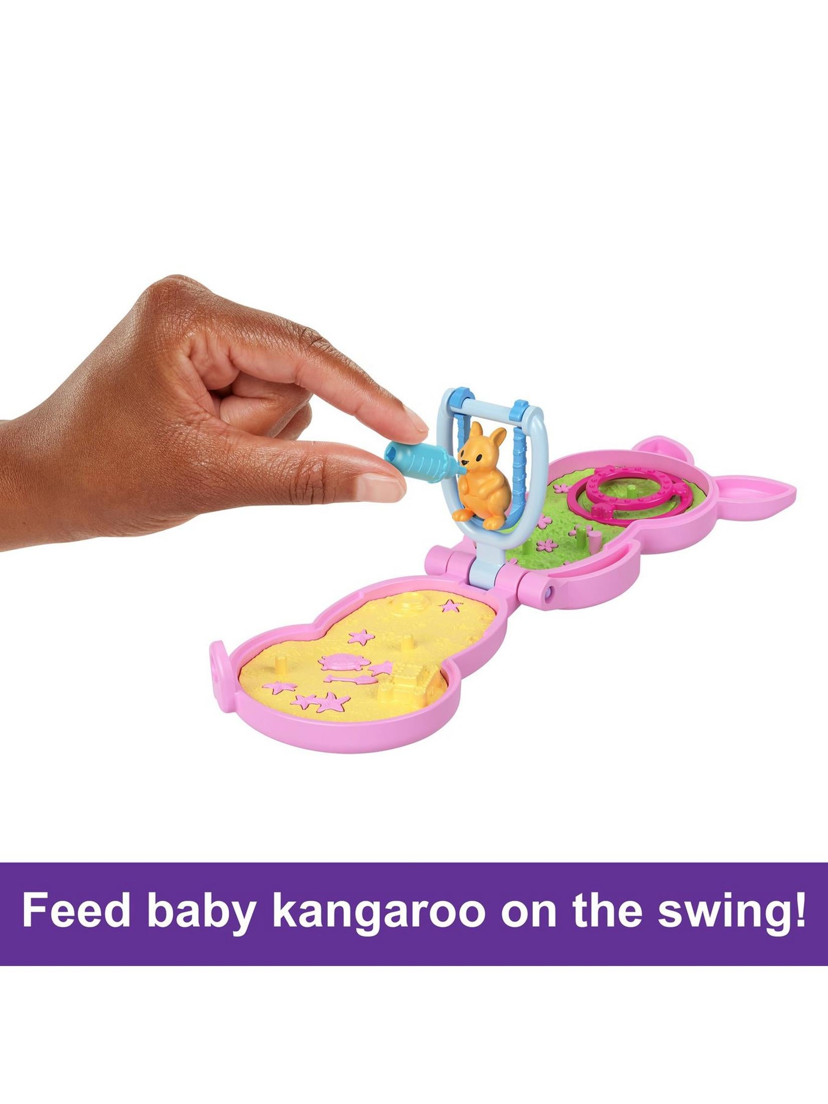 Adorable Polly Pocket Kangaroo Wearable 2-in-1 Compact for On-the-Go Fun