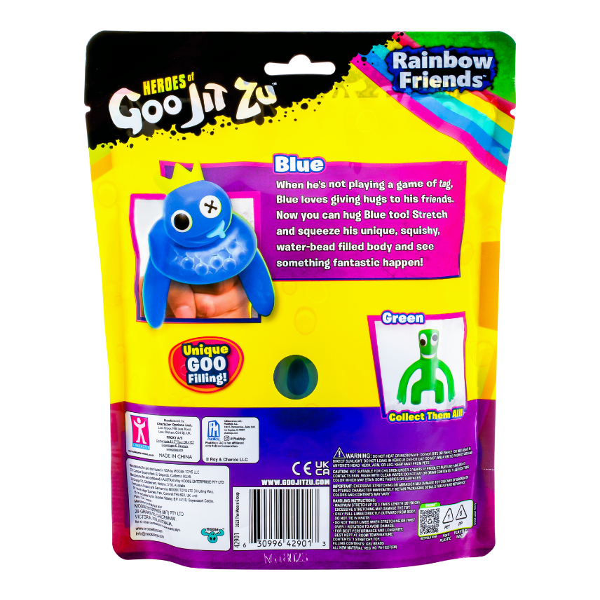 Exclusive Heroes Of Goo Jit Zu Rainbow Friends Hero Pack Featuring Super Squishy Blue Figure