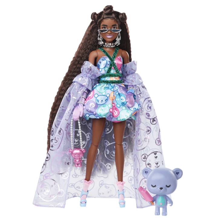 Hot Deal! Barbie Extra Fancy Fashion Doll in Teddy Print Gown